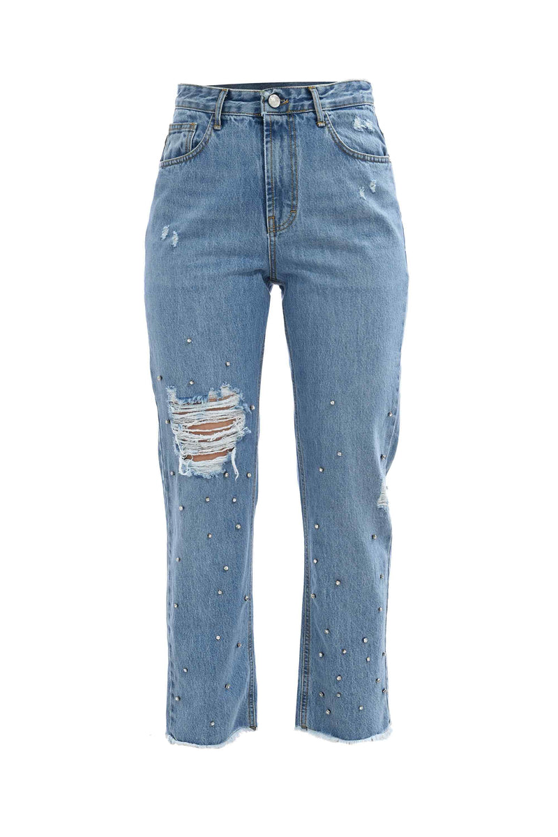 Jeans boyfriend con perline - Pantalone Denim JEYLAR