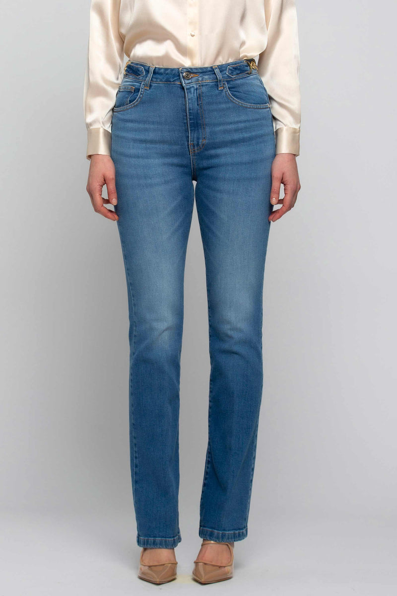 Pantalon taille haute en denim et coton - Pantalons Denim CILTY