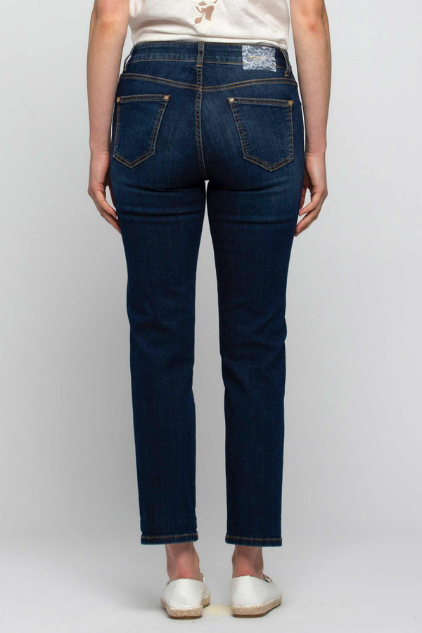 Denim and cotton trousers with turn-ups - Denim trousers GRANT