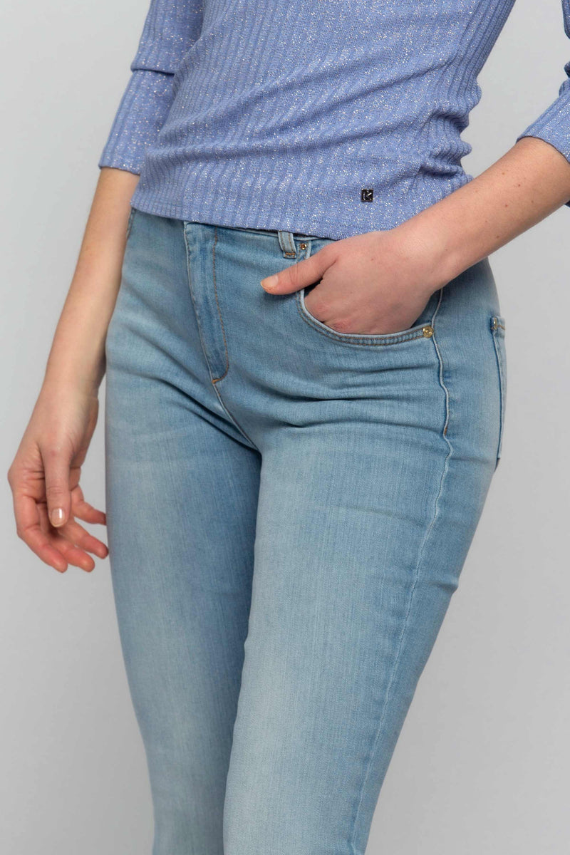 Jeans a zampa con vita alta - Pantalone Denim GRAZIA