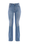 High-waisted denim and cotton trousers - Denim trousers GRAZIA