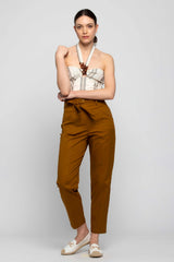 Pantalone fashion in cotone con cintura - Pantalone Fashion VUREL
