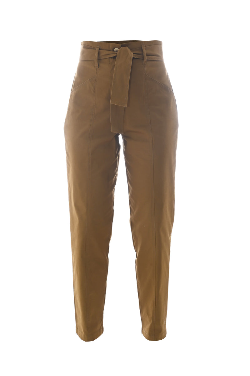 Belted cotton fashion trousers - Fashion trousers VUREL