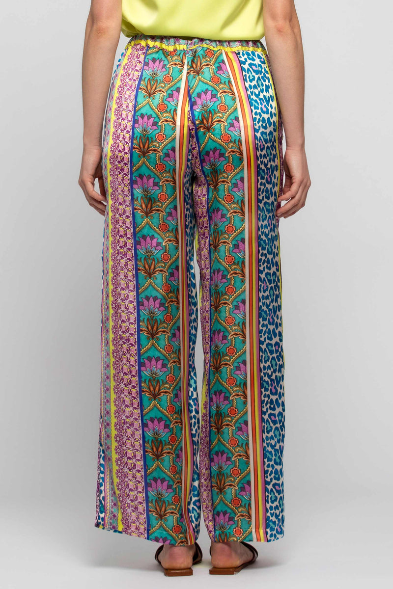 Pantalone fantasia con elastico in vita - Pantalone Fashion EMATH