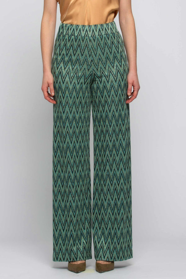 Shiny geometric print trousers - Fashion trousers FILIPPA
