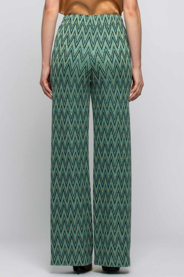 Shiny geometric print trousers - Fashion trousers FILIPPA