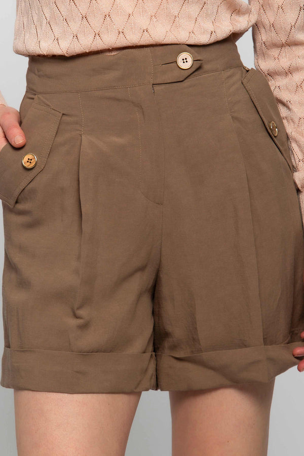 Viscose and linen shorts - Short RAYMAY