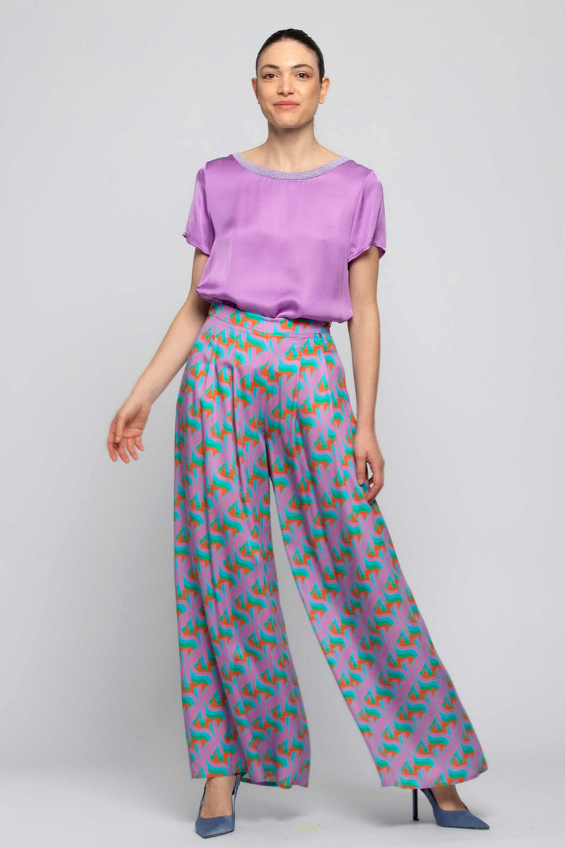 T-shirt in viscosa con scollo brillante - T-Shirt BIKMAN