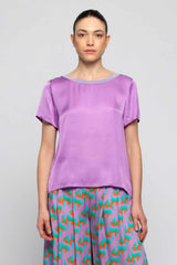 T-shirt in viscosa con scollo brillante - T-Shirt BIKMAN