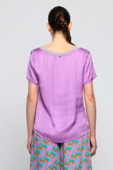 T-shirt in viscosa con scollo brillante - T-Shirt BIKMAN