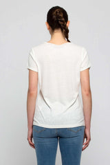 Embellished viscose and linen T-shirt - T-Shirt PRIYA