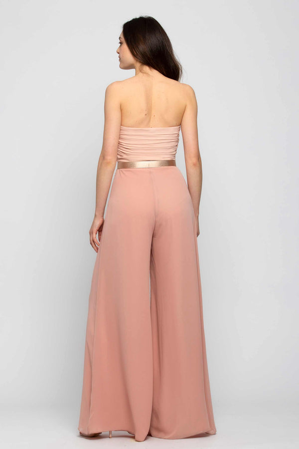 Strapless cotton jumpsuit - Jumpsuit with Belt IARMUR