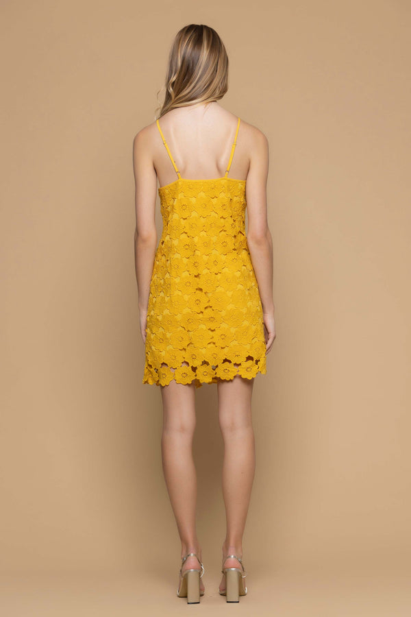 Vestidos cortos de flores con efecto de doble capa - Vestido ELMAY