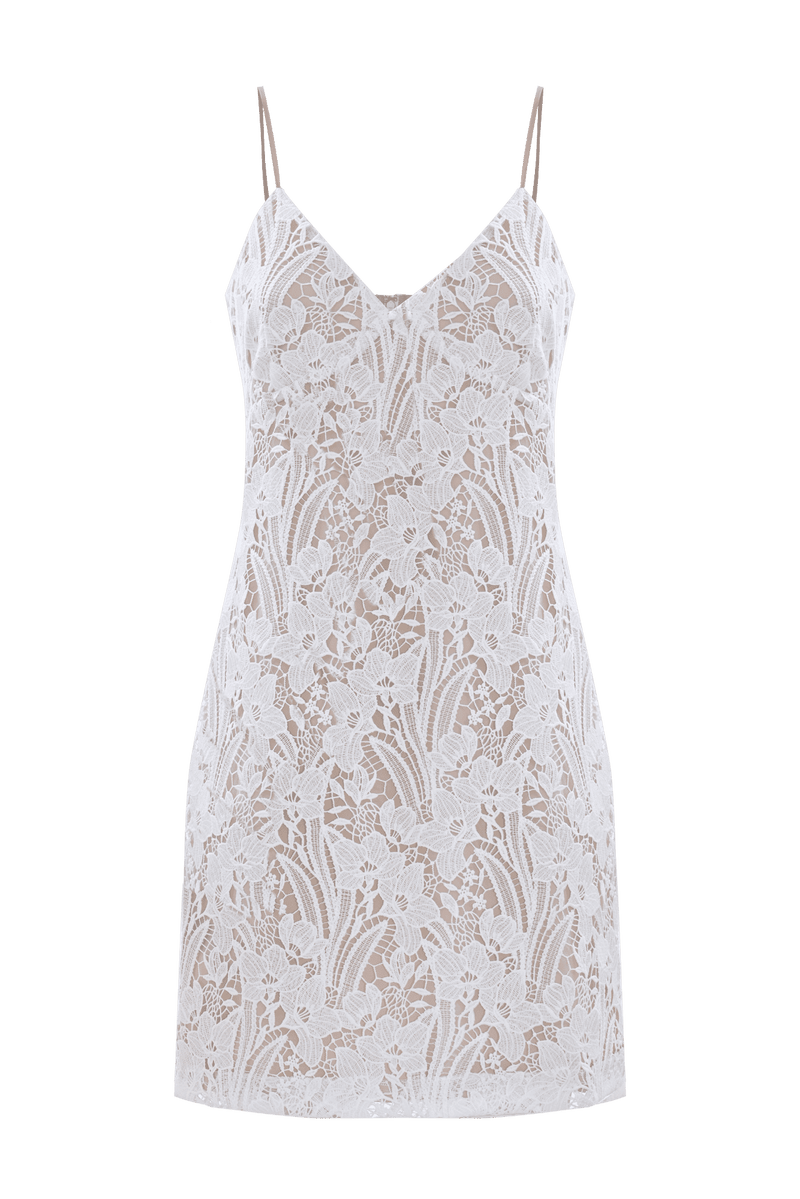 Floral lace mini dress - Dress AIDA