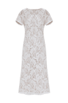 Vestido midi floral con manga corta y encaje - Vestido NEARRA