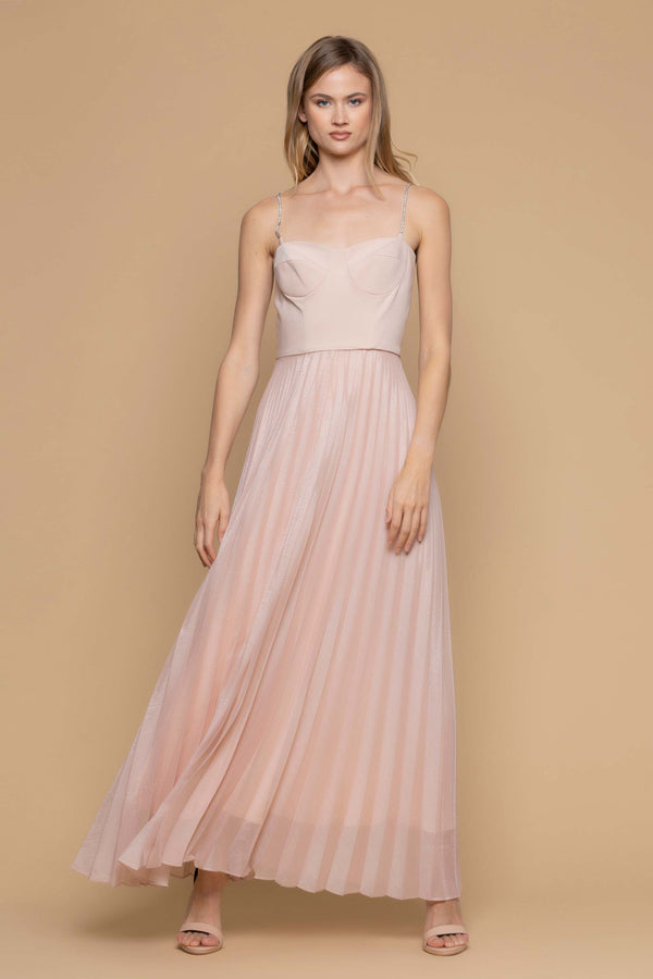 Long dress with a pleated skirt - Dress GIGLIO