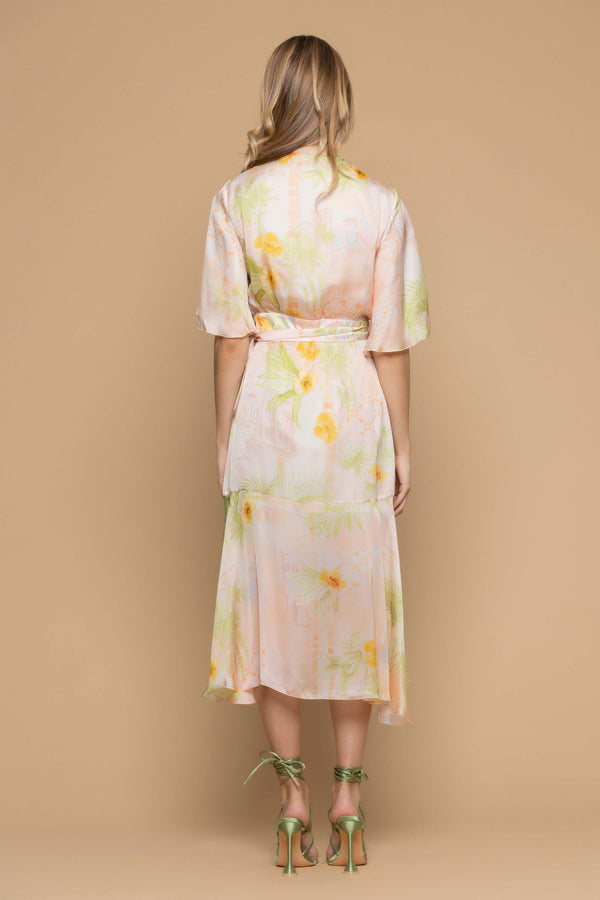 Midi dress with floral print - Dress CECILE