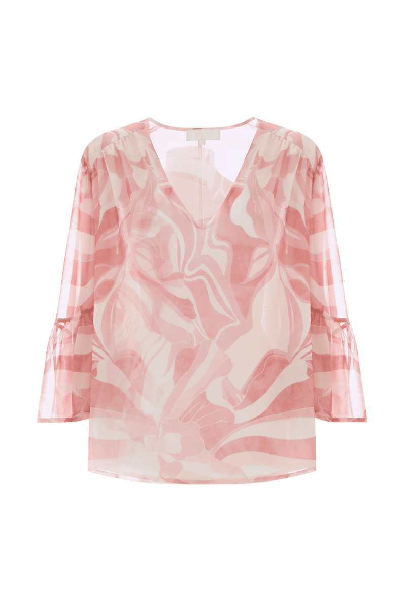 Elegant blouse with an abstract pattern - Blouse DIAMANTEA
