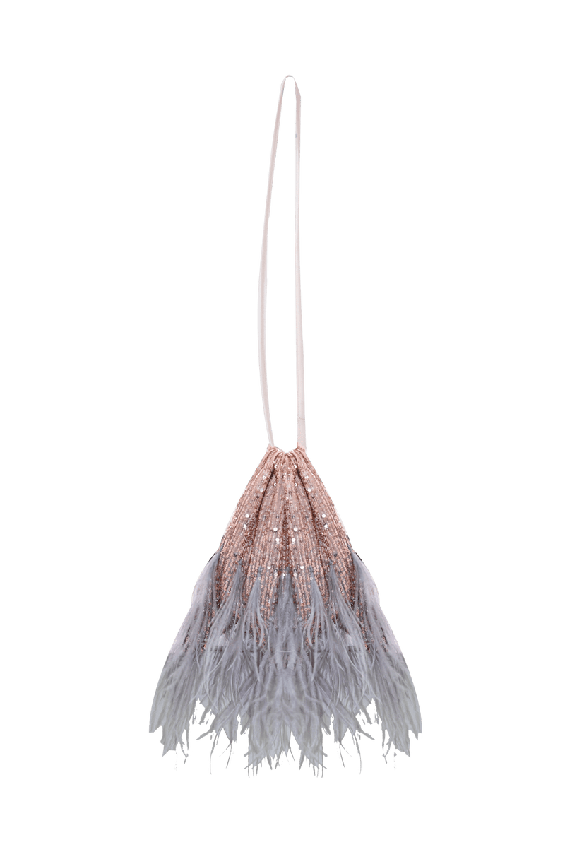 Aumônière à paillettes avec plumes - Sac SAKER