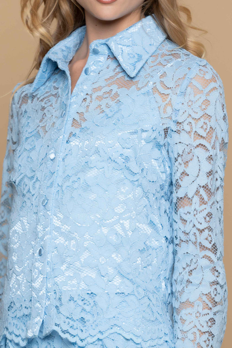 Elegante camisa de encaje bordado - Camisa ANAIS