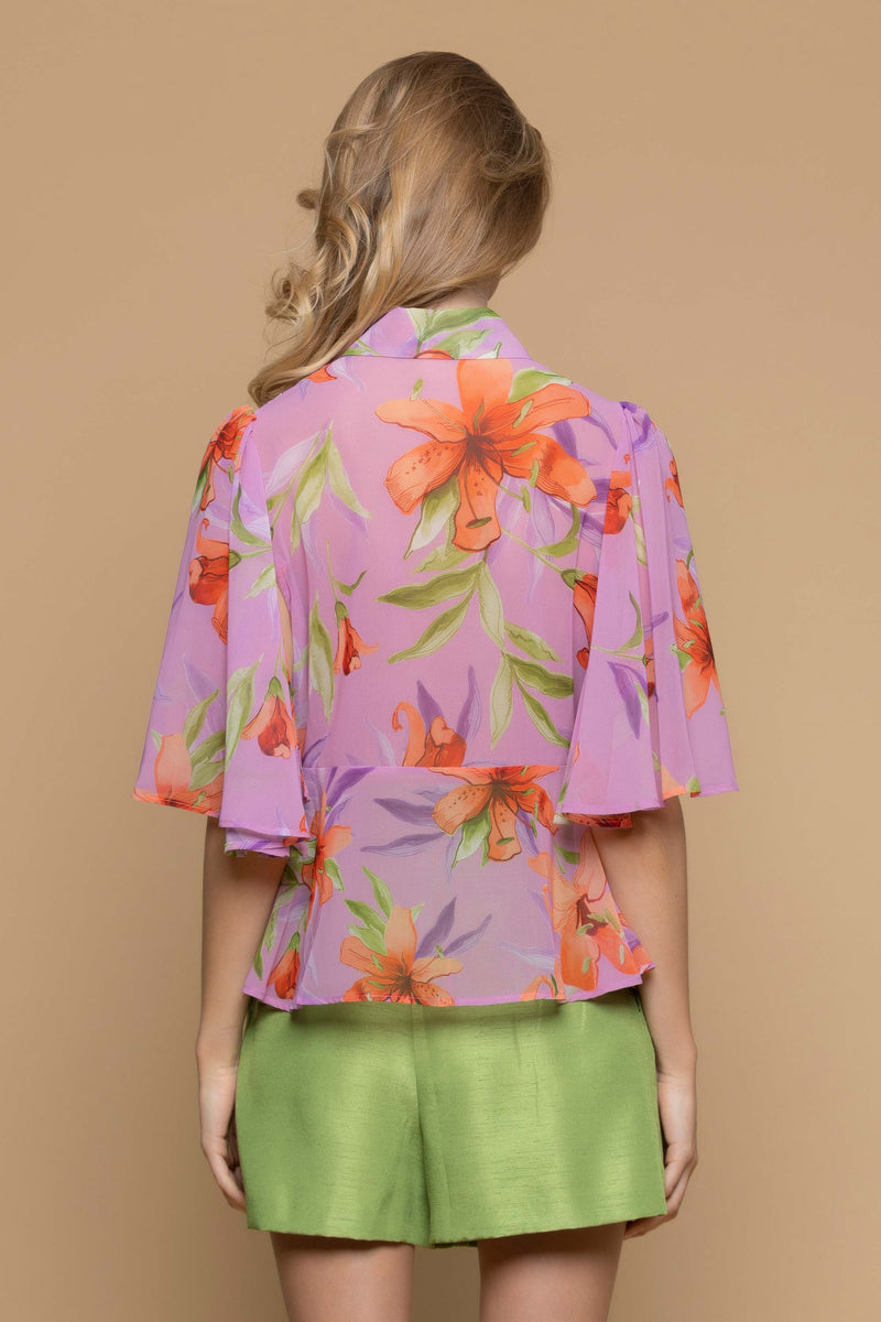 Elegante camicia con fantasia floreale - Camicia CLORINDA
