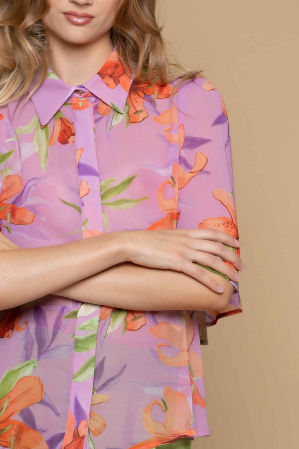 Elegante camisa con estampado floral - Camisa CLORINDA