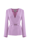 Elegante chaqueta con cinturón y hebilla de pedrería - Chaqueta MIMOSA