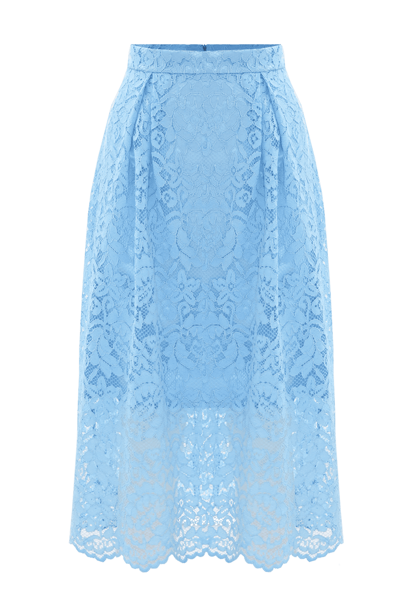 Floral rebrodé lace midi skirt - Skirt AMBRA