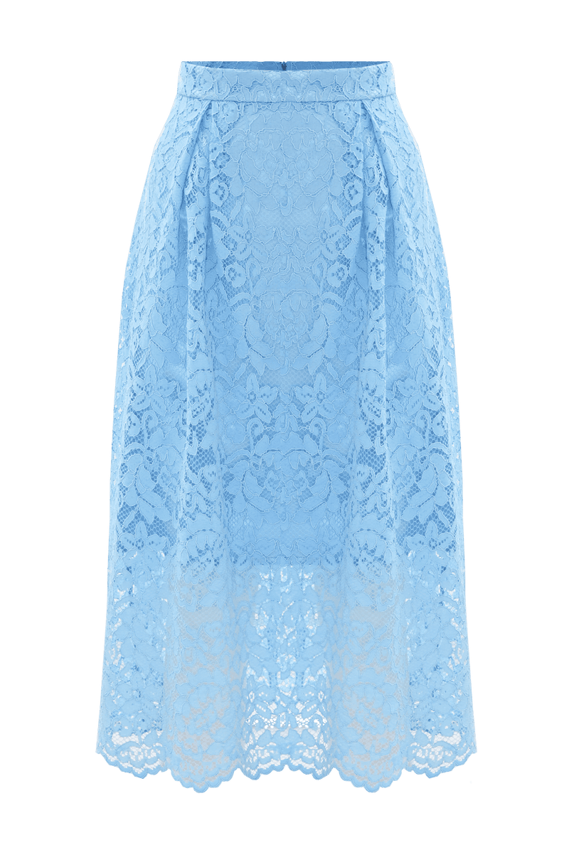 Floral rebrodé lace midi skirt - Skirt AMBRA