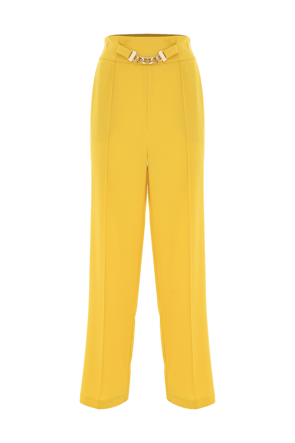 Élégant pantalon avec détail chaîne à la taille - Pantalon GARDENIA