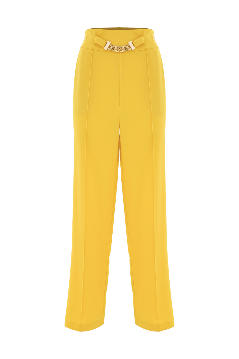 Élégant pantalon avec détail chaîne à la taille - Pantalon GARDENIA