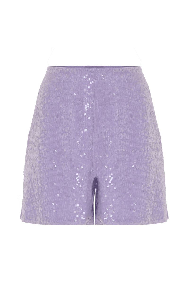 High-waisted sequinned shorts - Short SILVANA