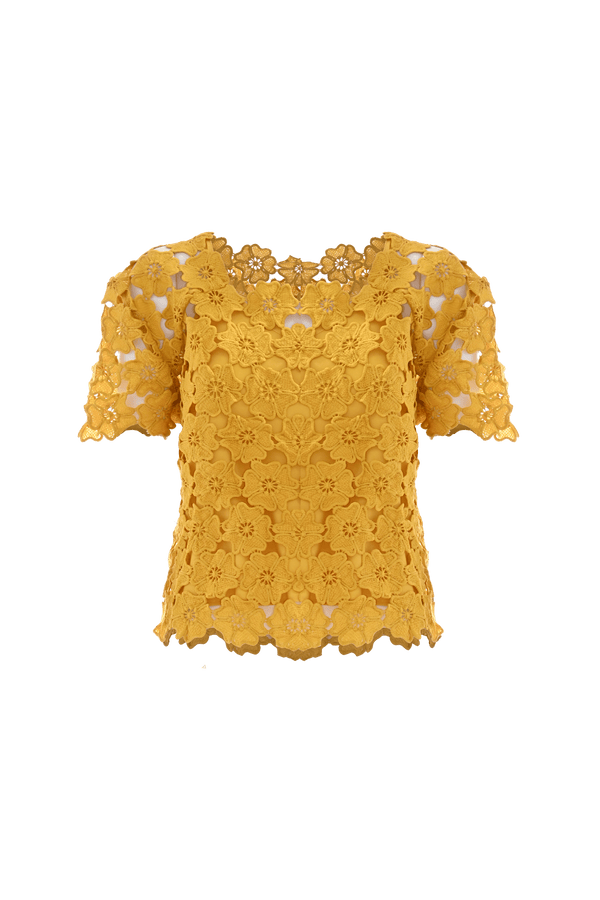 Lined floral lace blouse - T-shirt KATIA