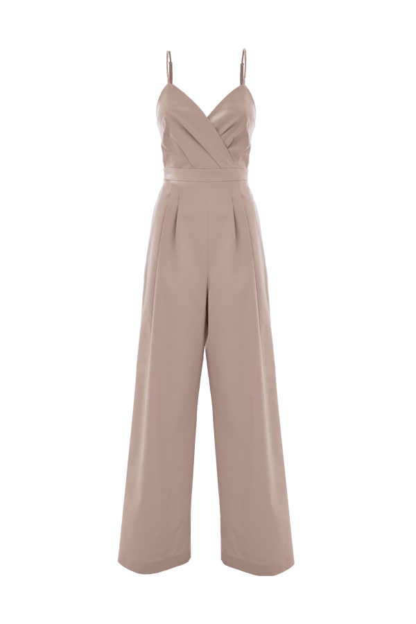 Elegant pleated jumpsuit with rhinestones - Jumpsuit GINESTRA