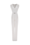 Elegant jumpsuit with a rhinestone belt - Jumpsuit DALIA