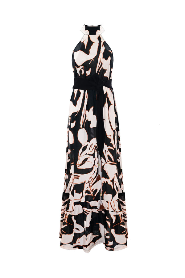 Élégante robe longue avec encolure américaine - Robe TANHAN