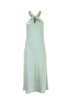 Elegant long dress with a chain around the neckline - Dress ISEGANO