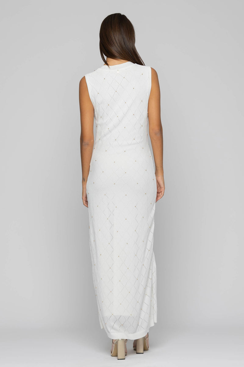 Long viscose dress with a diamond design - Dress AKISHIMA