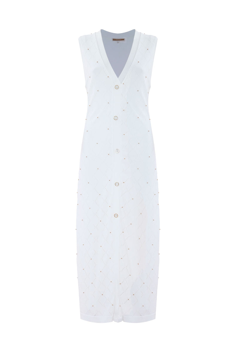 Long viscose dress with a diamond design - Dress AKISHIMA