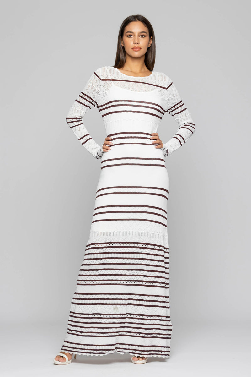 Women's long striped dress - Dress APICUARA