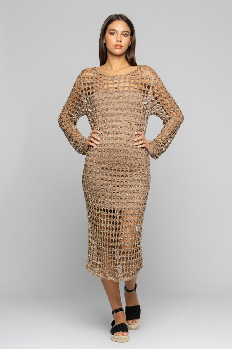 Long mesh-effect dress - Dress DESIO