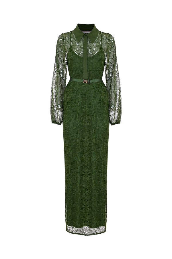 Élégante robe longue à dentelle - Robe ADRIAN