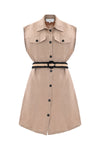 Belted mini dress with buttons - Dress CALIMERO