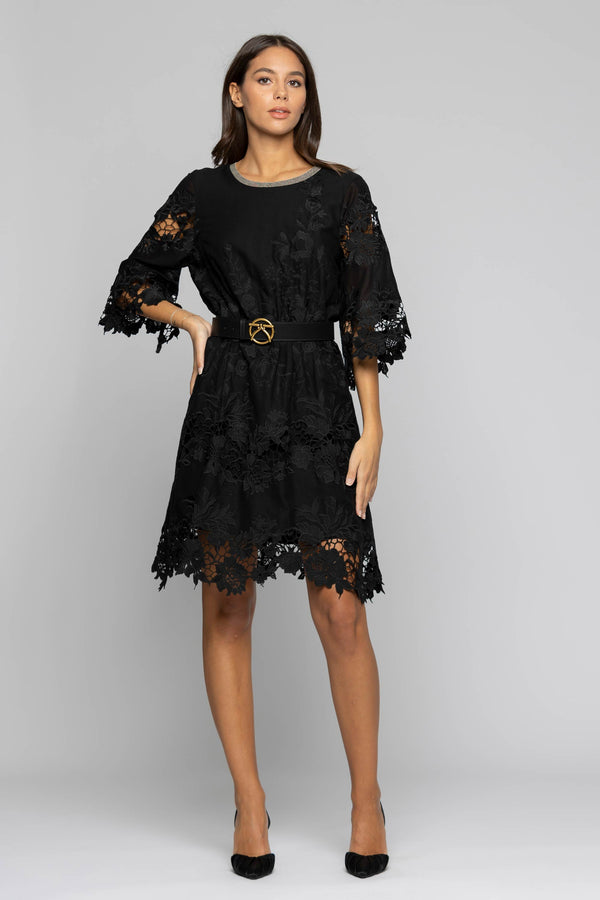 Lace dress with three-quarter sleeves - Dress CALLIOPA