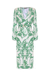 Long patterned V-neck dress - Dress GABRIELLE