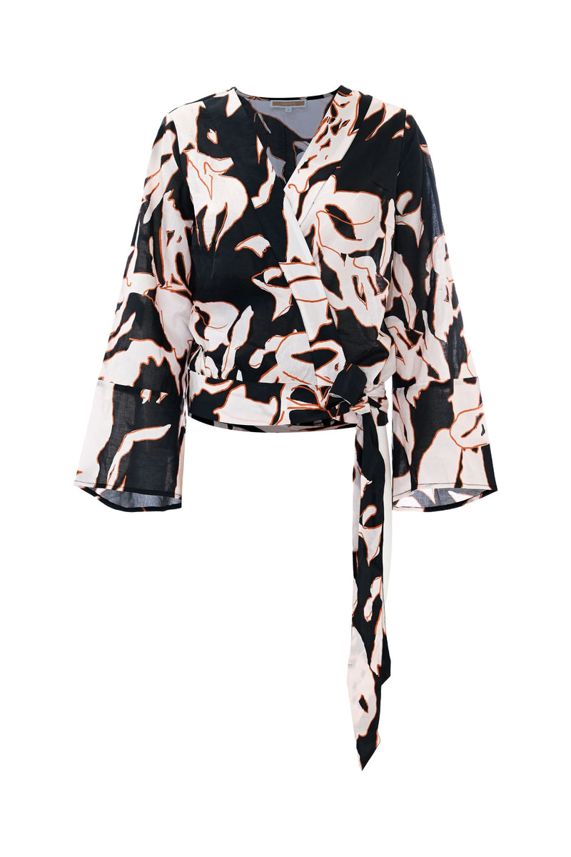 Patterned kimono-style blouse - Blouse ULERR
