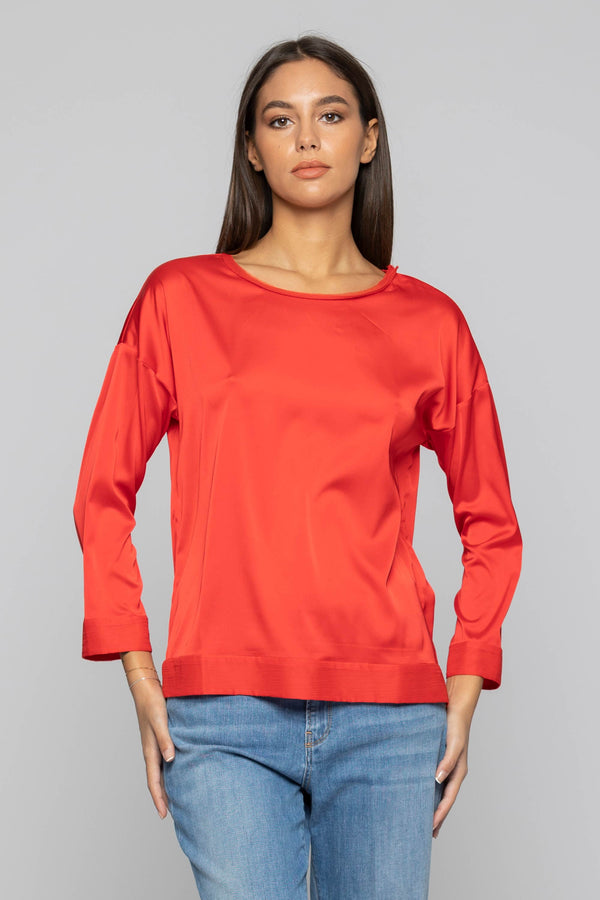 Blusa de manga larga con escote redondo - Blusa KIFEAN