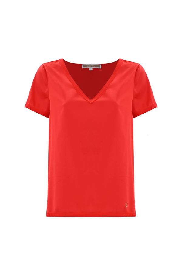 Short-sleeved blouse with a straight cut - Blouse KUSANGA