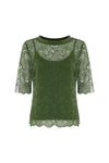 Layered-effect blouse with rebrodé lace - Blouse ADELINE