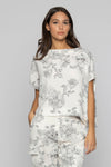 Floral print short-sleeved blouse - Blouse ASYA